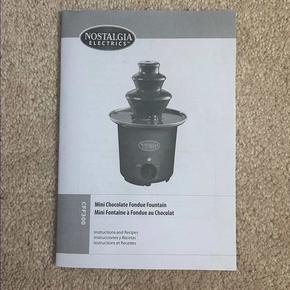Nostalgia Electric Chocolate Fondue Fountain Machine 2 Tier 8 Oz Capacity new